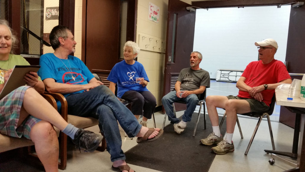 Talking During a Break at Buley Center